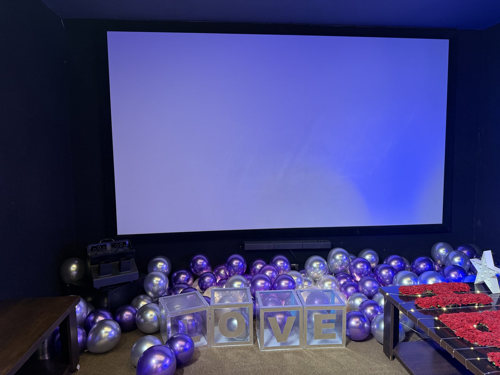 Romantic Date Night Setup at Velvet Private Theater Rohtak